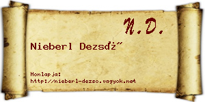 Nieberl Dezső névjegykártya
